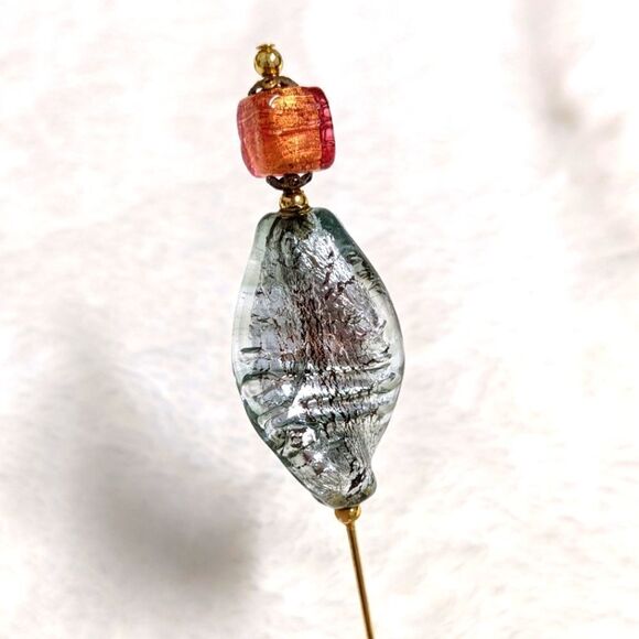 Vintage Artisan Made Italian Venetian Glass Stick Pin - Picture 7 of 10